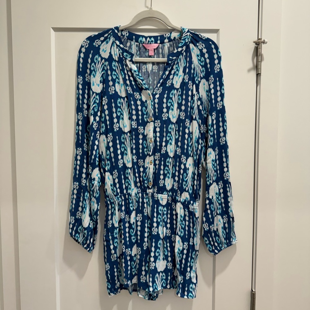⭐️ NWOT Lily Pulitzer: Long-Sleeve Patterned Romper ⭐️ - Picture 2 of 6